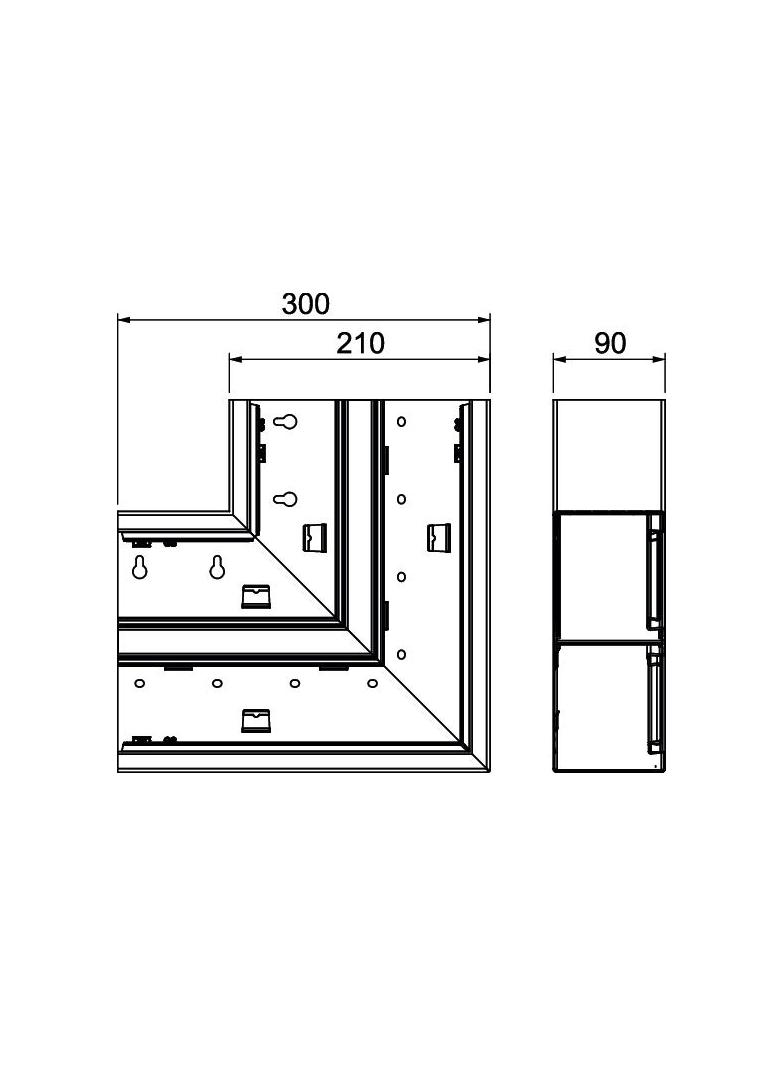 GS-DFS90210RW, Naroże płaskie 90X210 CZ.B.