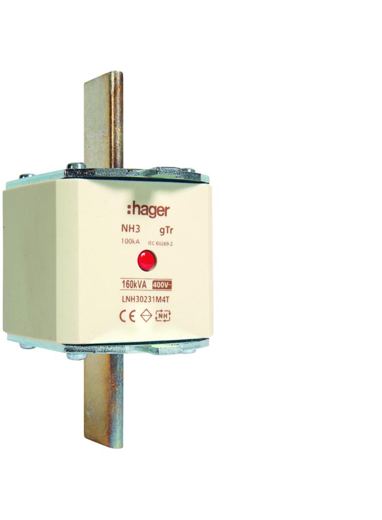 Wkładka bezp. nożowa NH3 wsk.podw. uchwyt nieiz. gTr 231A 400VAC LNH30231M4T HAGER