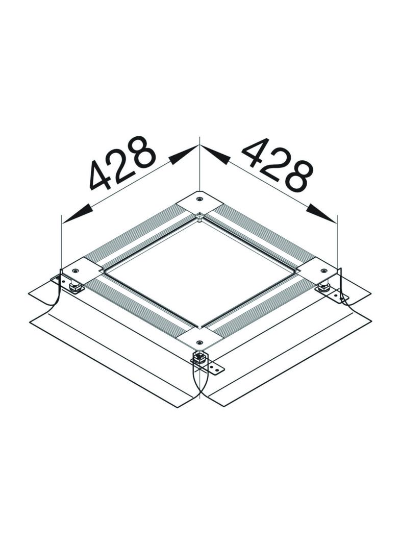 tehalit.UK Uniwersalna puszka podłogowa na płycie rozmiar 2 75-125mm stal UDB2075125 HAGER