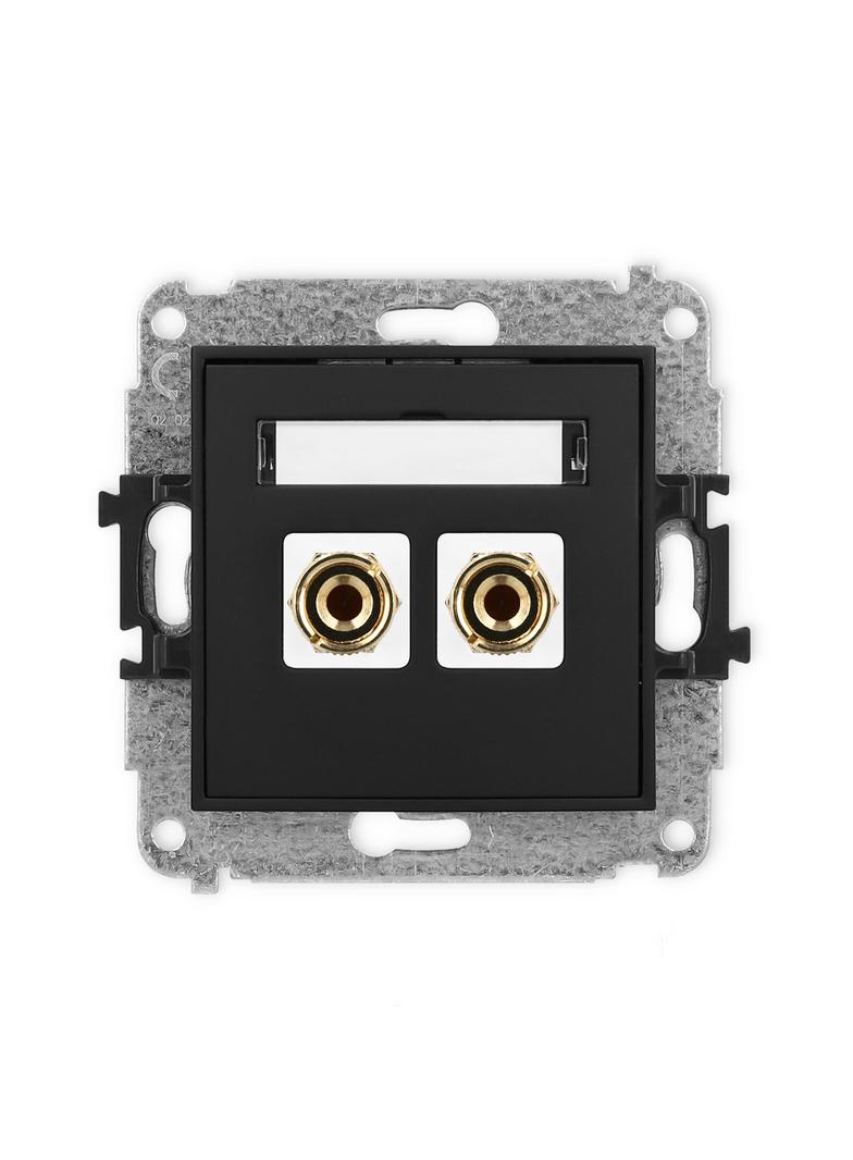 MINI Mechanizm gniazda głośnikowego pojedynczego (typu banan - czerwony i czarny, pozłacany, 4 mm2,