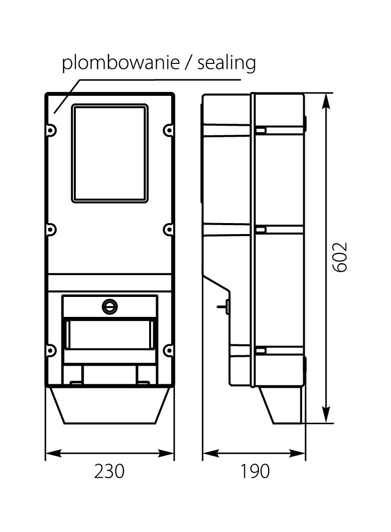 Obudowa zestawu pomiarowego-OZP/Z (z zamkiem) 38.02 OPATÓWEK