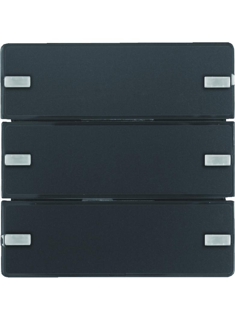 BERKER KNX e/s Q.x Przycisk potrójny z polem opis. z diodami LED RGB i czujnikiem temperatury antracyt 80143326 HAGER