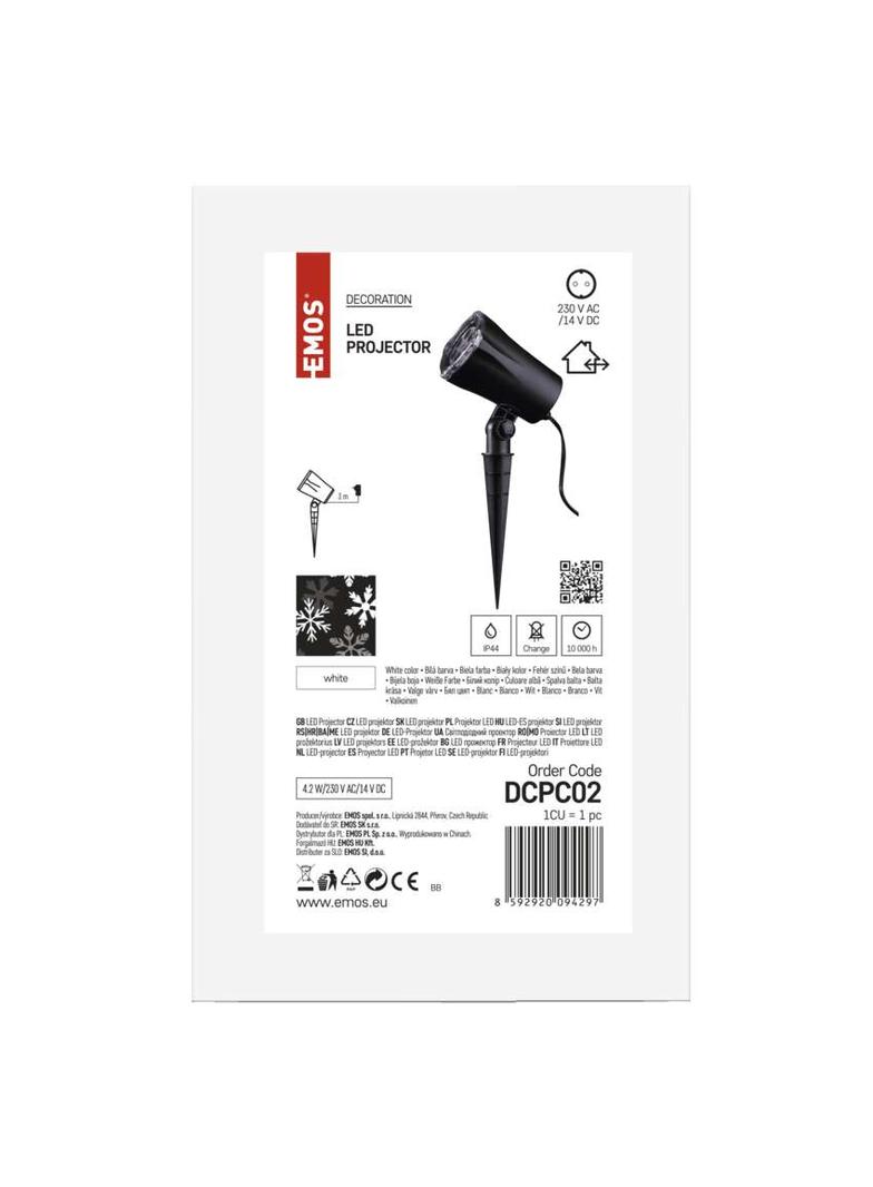 Projektor LED śnieżynki białe IP44 DCPC02 EMOS