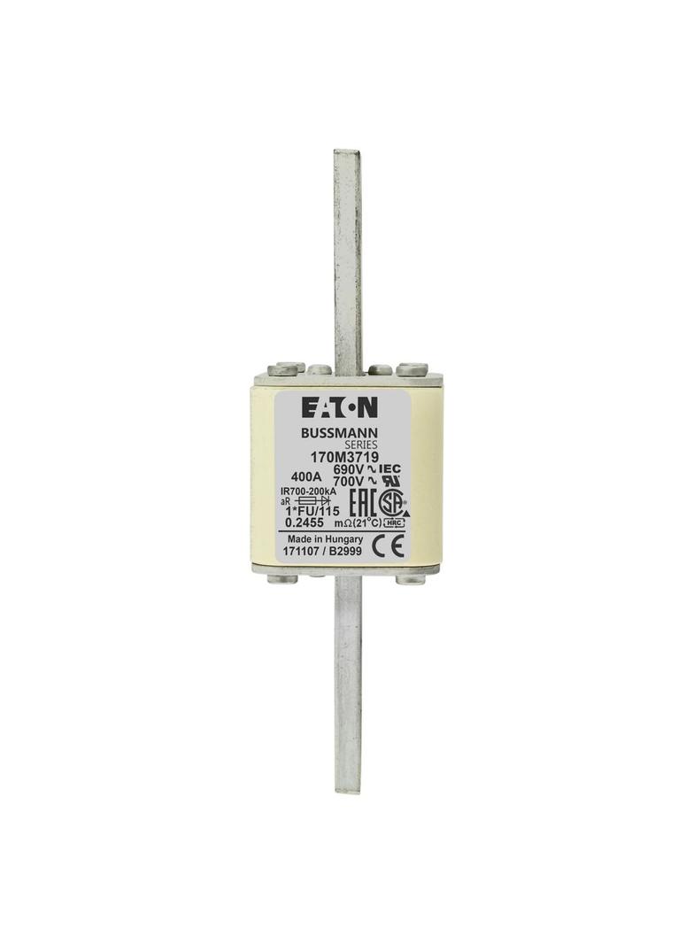 FUSE 400A 690V 1*FU/115 AR UC Wkładka szybka 400A AC 690V rozmiar 1 45x45x148 mm aR, 170M3719 EATON