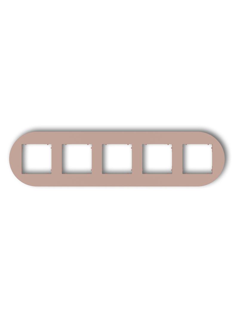 MINI Ramka uniwersalna pięciokrotna okrągła z tworzywa łososiowy