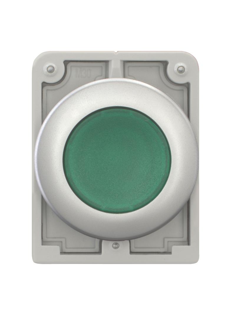 M30C-FDRL-G Przycisk podświetlany 30mm płaski bez samopowrotu zielony 182952 EATON