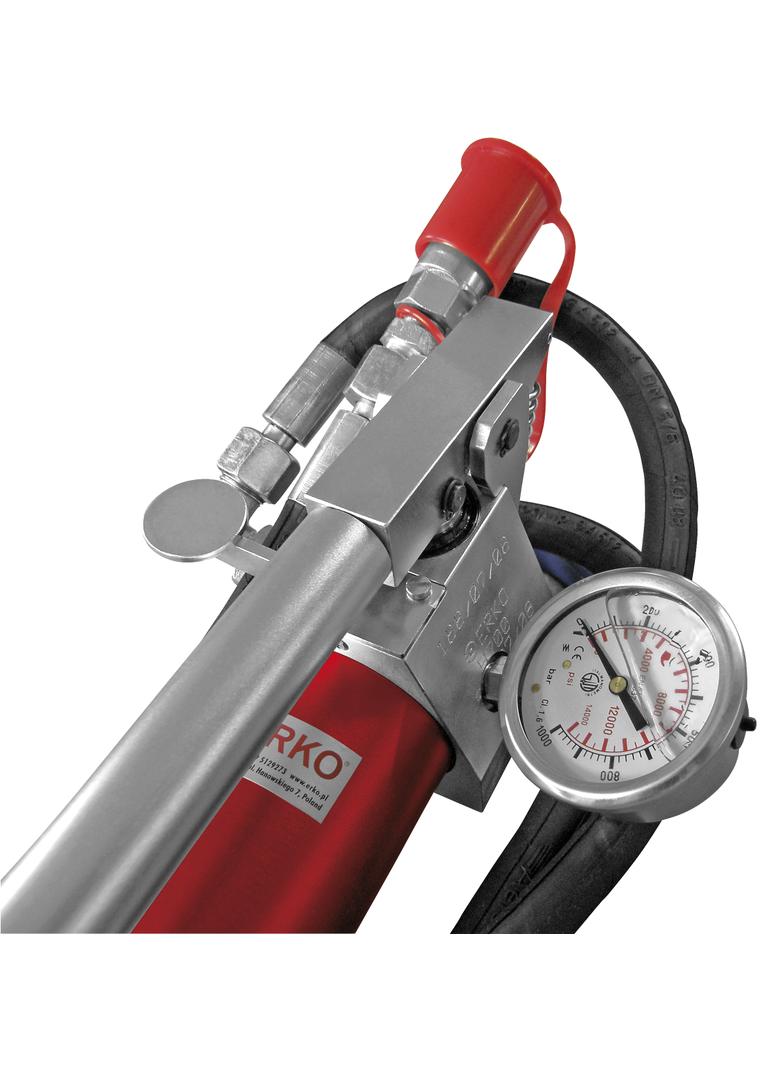 Pompa hydrauliczna z przewodem hydraulicznym 2 mb i manometrem H_800-M-K20 ERKO