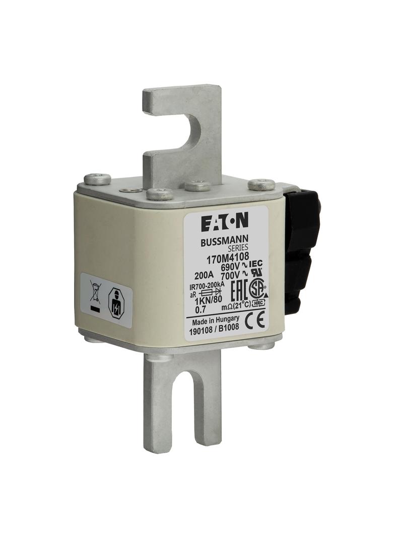 200A 690V 1KN/80 aR INDICATOR FUSE Wkładka szybka 200A AC 690V DIN 1 53x69x108 mm aR DIN 170M4108 EA