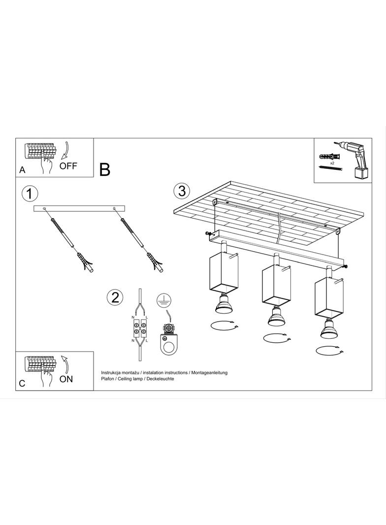 Sollux Plafon MERIDA 3 szary SL.0457