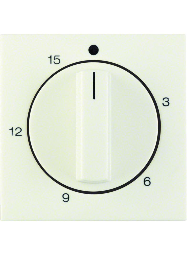 BERKER B.Kwadrat/S.1 Płytka czołowa z pokrętłem Regulator do mechanizm łącz. czas. 0-15 min krem 16328982 HAGER
