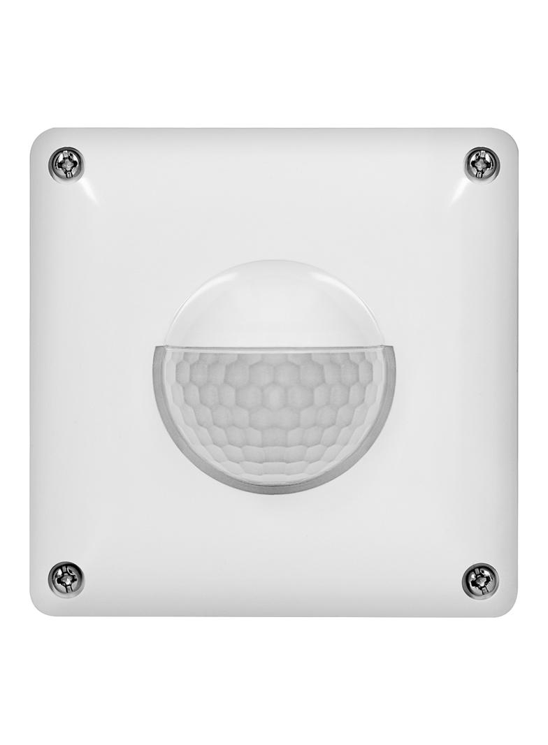 Czujnik ruchu, 2 i 3 żyłowy, 190 st. IP65, 500W, zasięg max. 20m, do puszki, biały