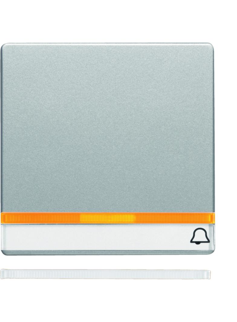 BERKER Q.x Klawisz 2 soczewką z polem opisowym nadrukowany symbol dzwonek aluminium aksamit lakierow