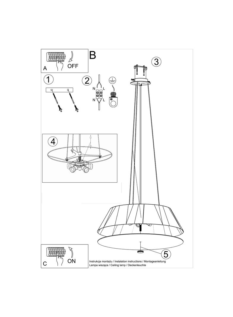 Sollux Żyrandol VEGA 60 biały SL.0765