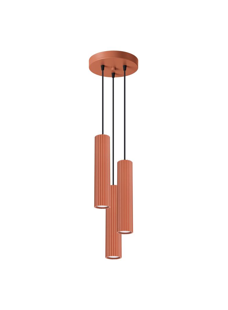 Sollux Lampa wisząca KARBON 3P ochra czerwona SL.1633