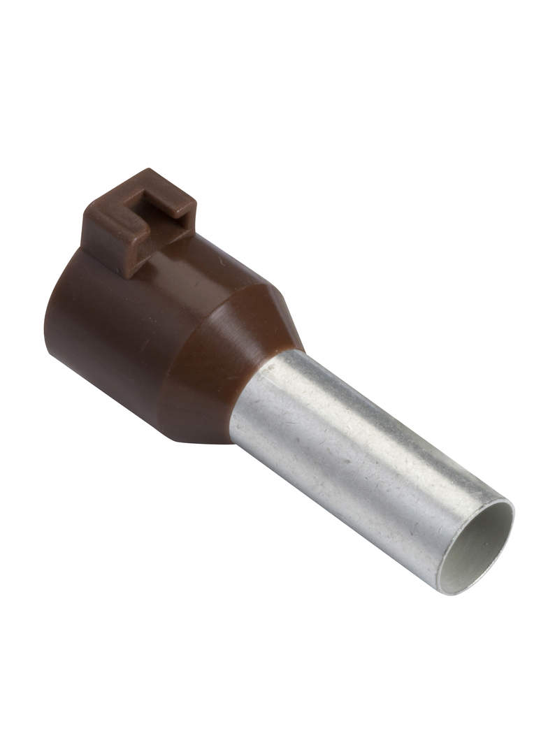 Akcesoria, końcówki kablowe pojedyńcze izolowane - rozmiar średni - 10 mm2 - brązowy