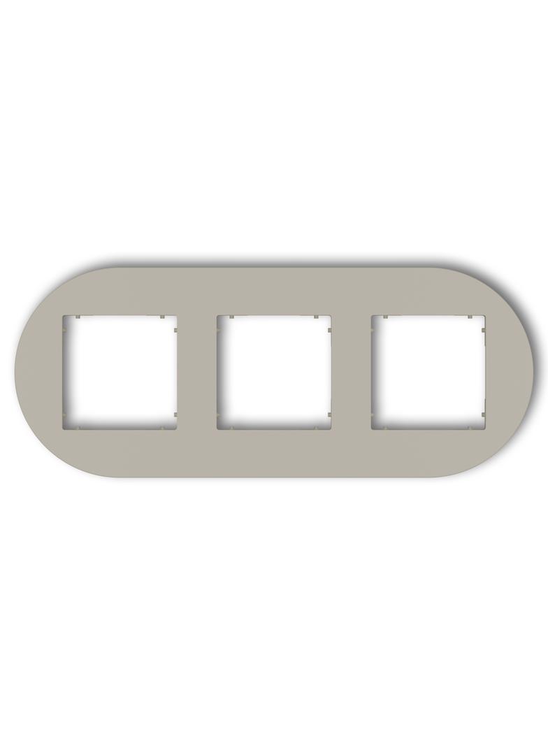 MINI Ramka uniwersalna potrójna okrągła z tworzywa taupe