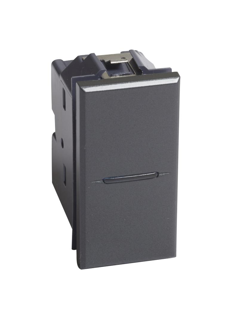 AXOLUTE - Łącznik jednobiegunowy 10AX (zaciski śrubowe) 1 moduł AXIAL antracyt, Bticino