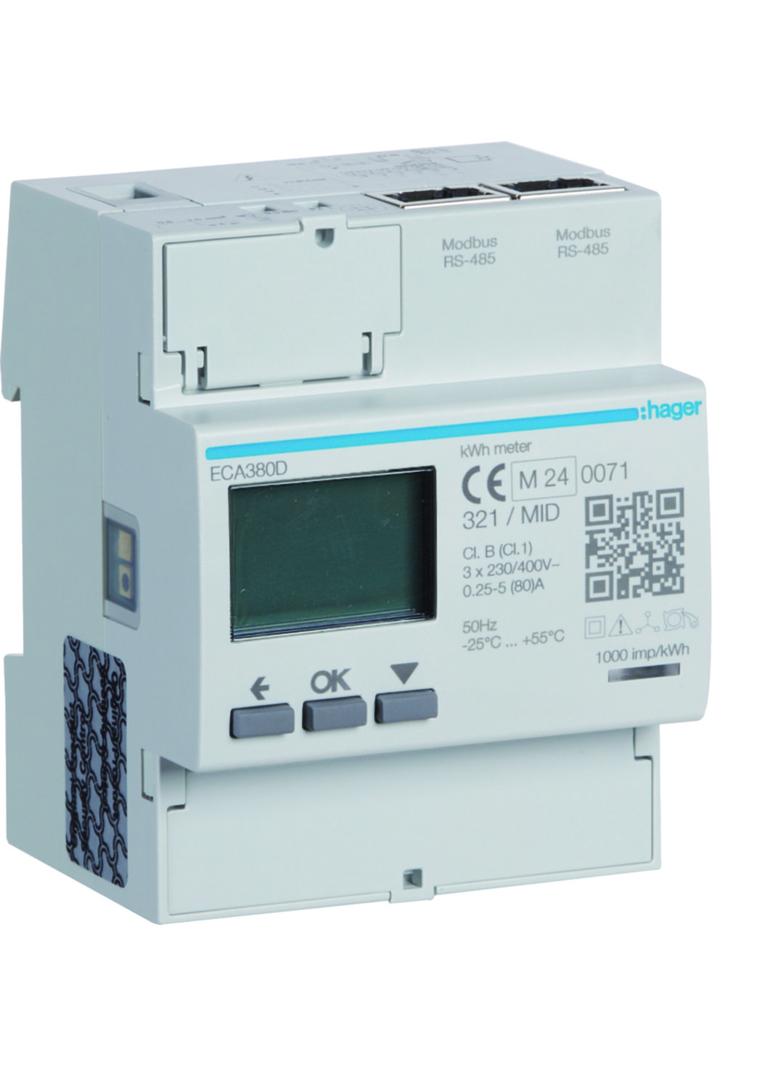 agardio.measure Licznik energii elektrycznej 3-fazowy, 80A 4M, AGARDIO, MID ECA380D HAGER