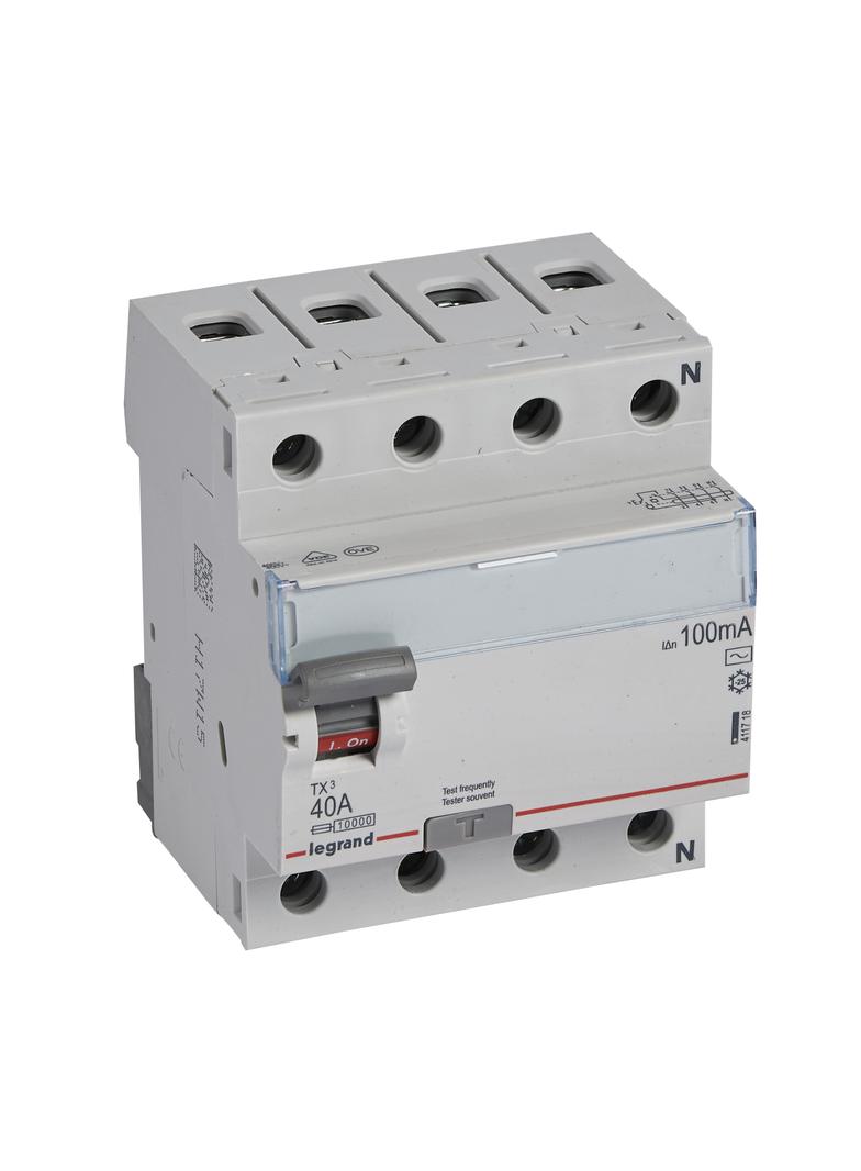 Wyłącznik Różnicowoprądowy 4P 40A 0,1A Typ AC P304 TX3 411718 LEGRAND