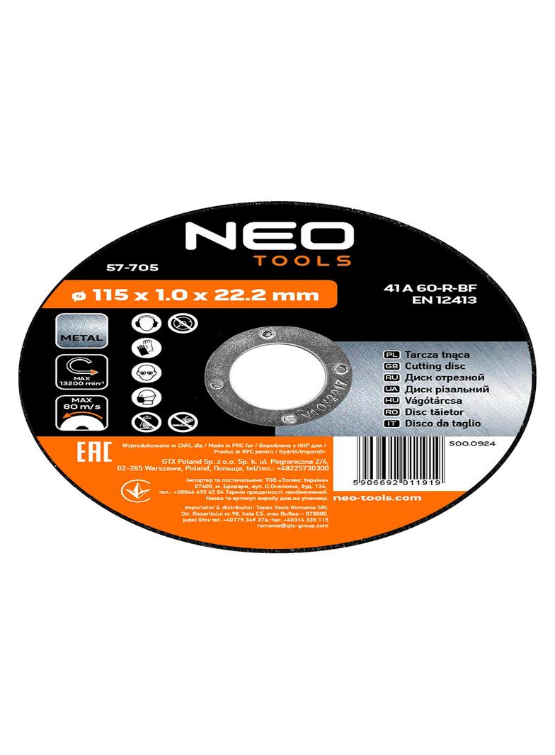 Tarcza tnąca do metalu 115 x 1.0 x 22.2 mm, 41 A60-T-BF, 10 szt.