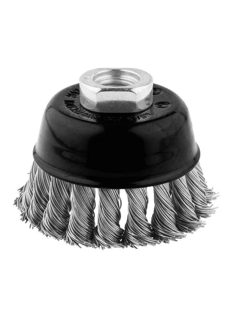 Szczotka druciana doczołowa 80 mm x M14, INOX