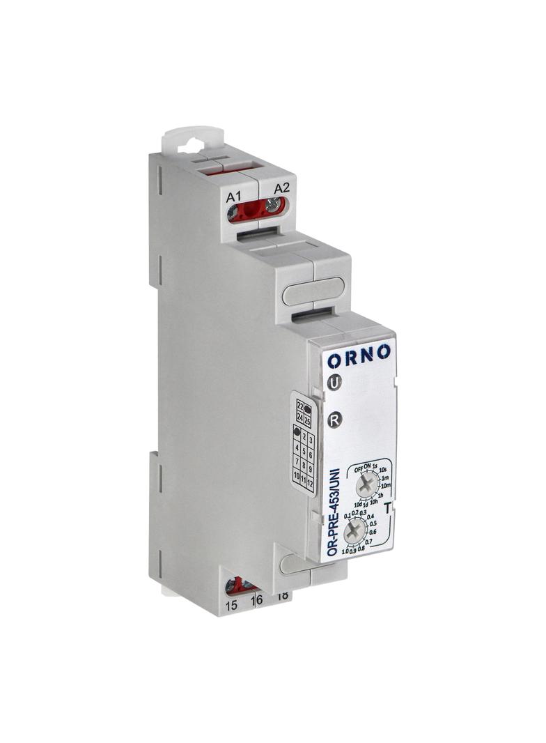 Przekaźnik czasowy- opóźnione załaczenie uniwersalne zasilanie OR-PRE-453/UNI ORNO
