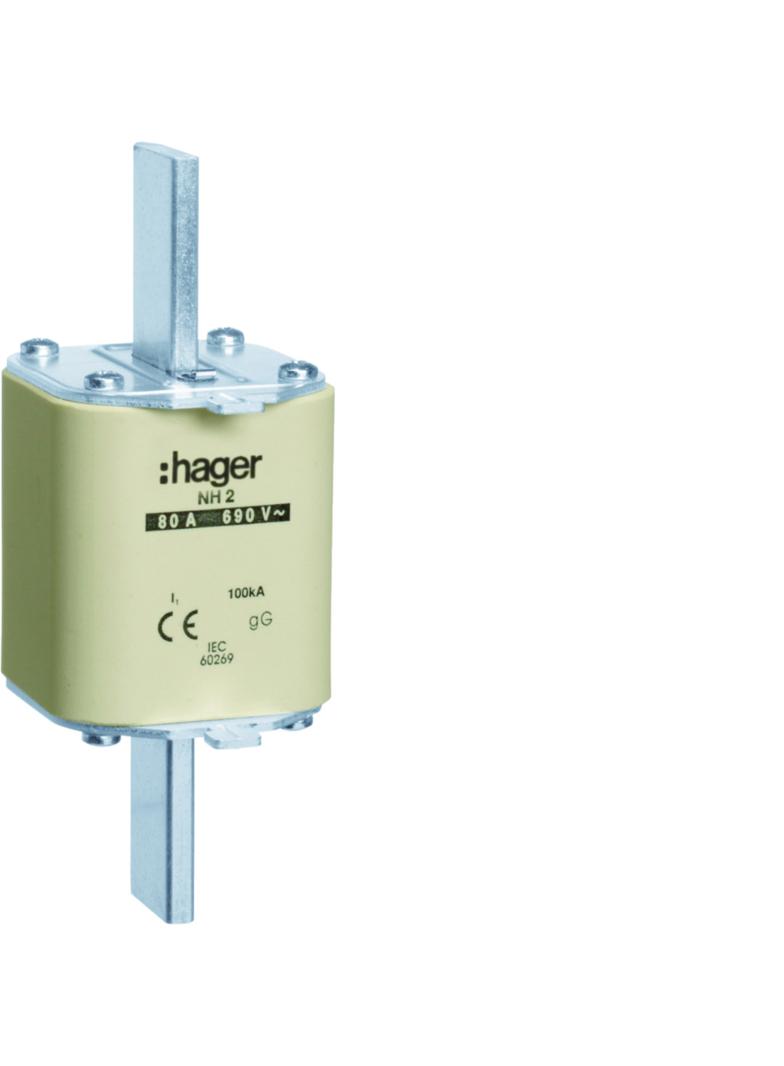Wkładka bezp. nożowa NH2 wsk.podw. uchwyt nieiz. gG 80A 690VAC LNH2080M6 HAGER