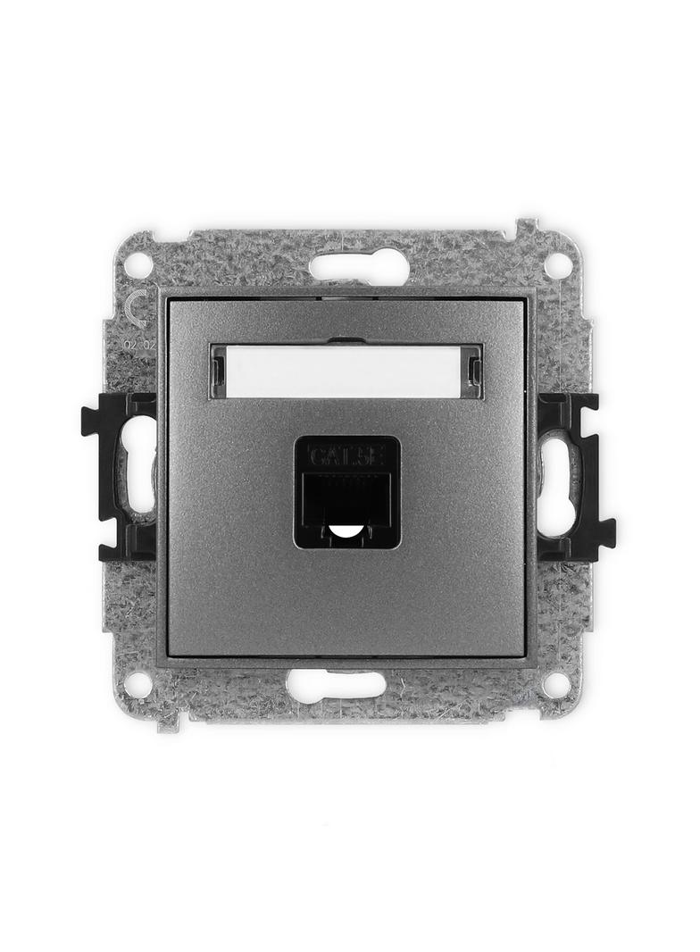 ICON Mechanizm gniazda komputerowego pojedynczego 1xRJ45, kat. 5e, 8-stykowy grafitowy