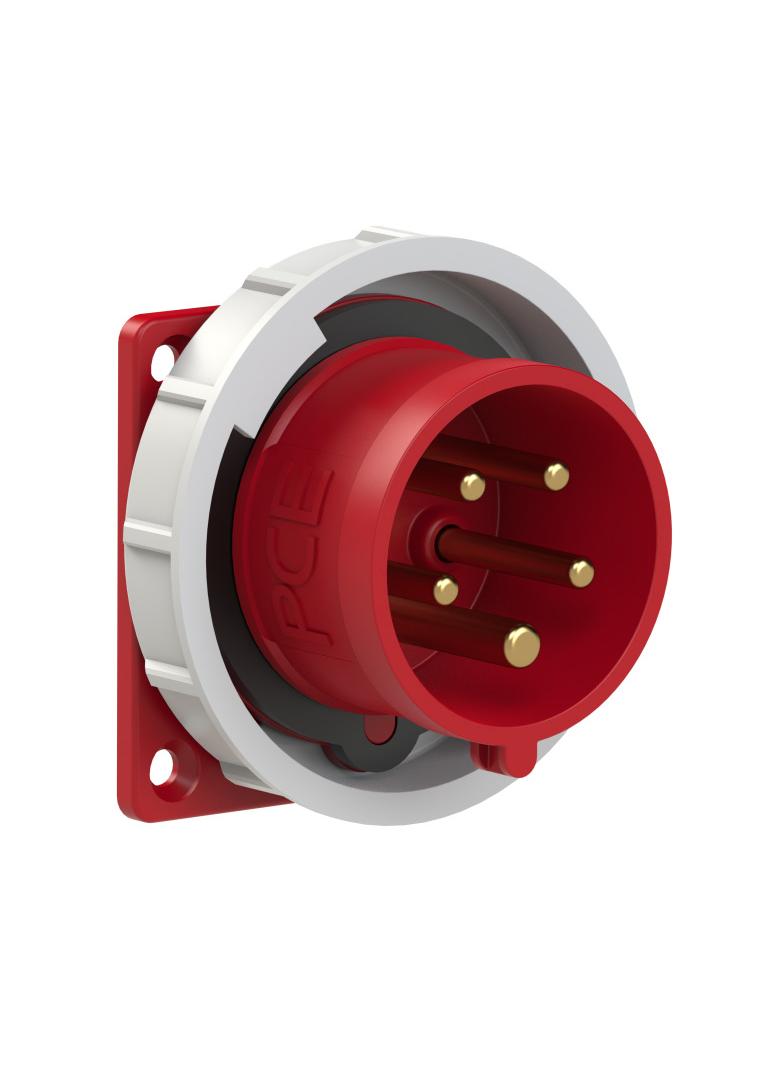 WTYCZKA TABLICOWA PROSTA 16A 3P+Z+N 400V 50/60Hz 6h IP67 ( KOŁNIERZ: 75X75, ROZSTAW ŚRUB: 60X60)