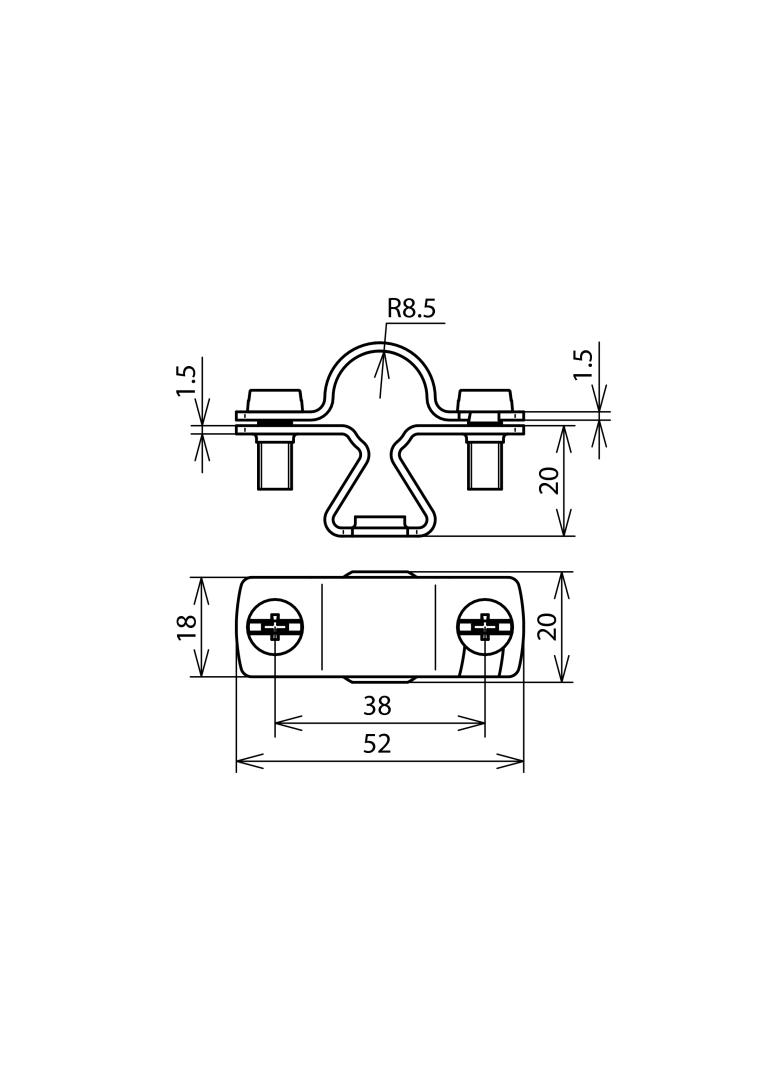 Wspornik DEHNhold do iglic 16 mm, z gwintem wewn. M8, NIRO