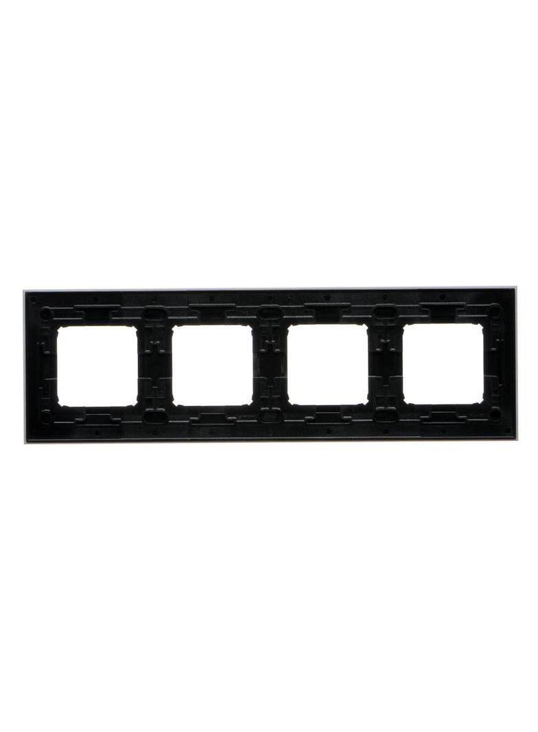 Simon 54 NATURE WMDZ-0140xS-082 Ramka 4-krotna Nature-Metal, INOX NERO, IP20/IP44. (IP44-należy zast DRN4/82 KONTAKT