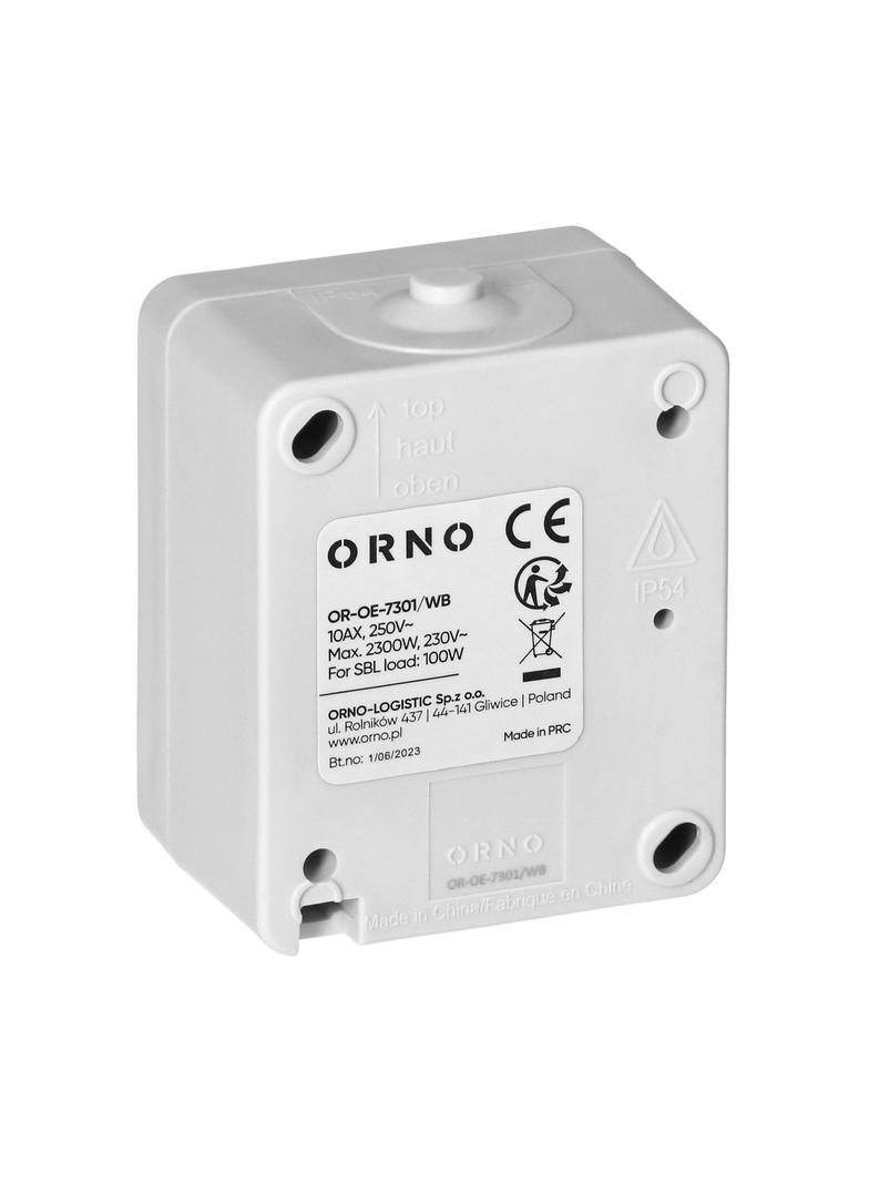 Łącznik świecznikowy AQUATIC MINI IP54, 10A, 230V AC, biało-czarny OR-OE-7301/WB ORNO