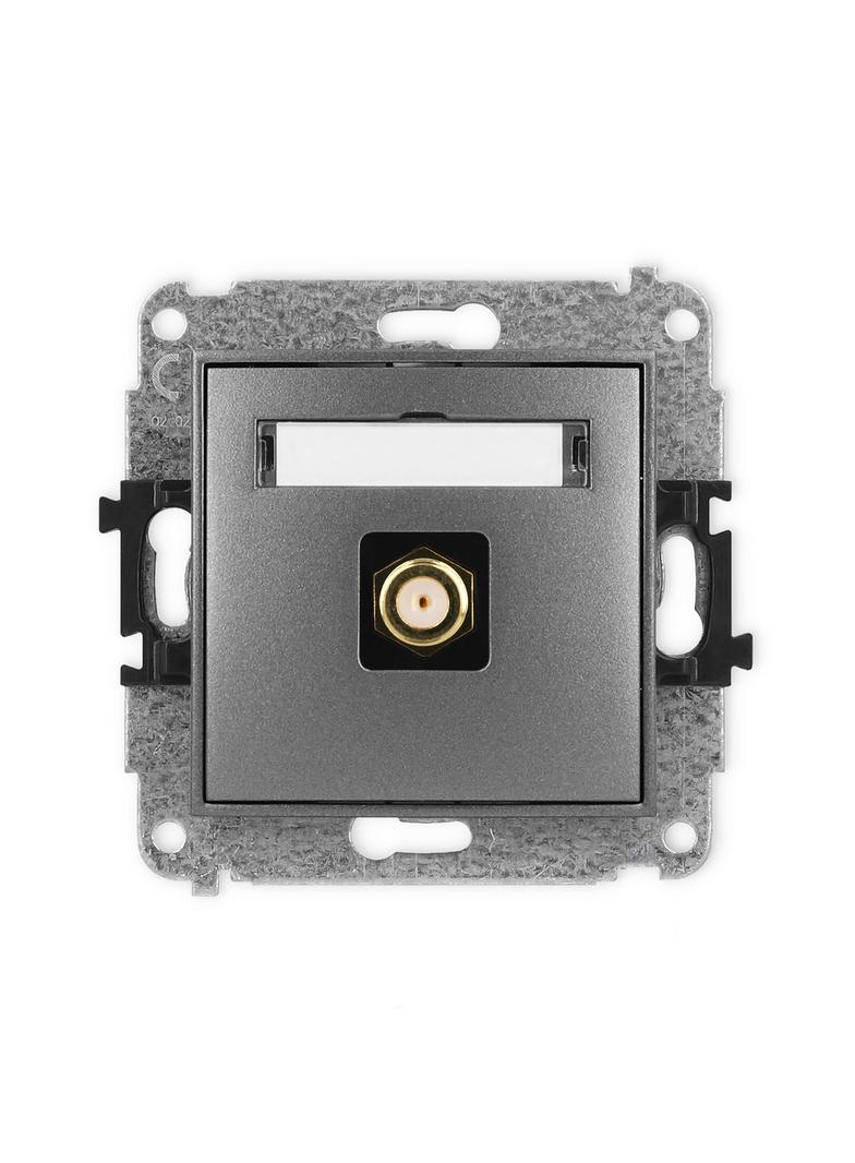 MINI Mechanizm gniazda antenowego pojedynczego typu F (SAT) pozłacany grafitowy