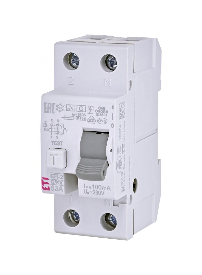 EFI-2 A G/KV 63/0.1 Wyłącznik  różnicowoprądowy - krótkozwłoczny