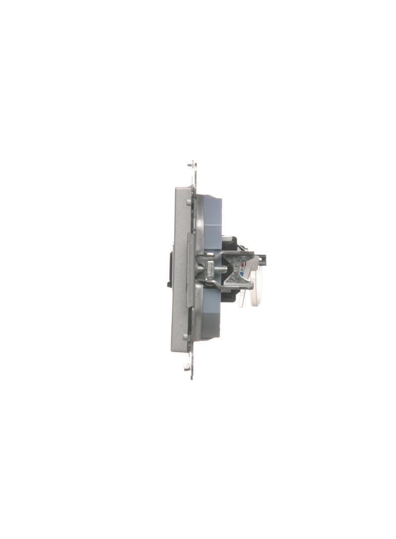 Simon 55 Gniazdo komputerowe pojedyncze RJ45 kategoria 6 z przesłoną przeciwkurzową Aluminium mat T61.01/143 KONTAKT