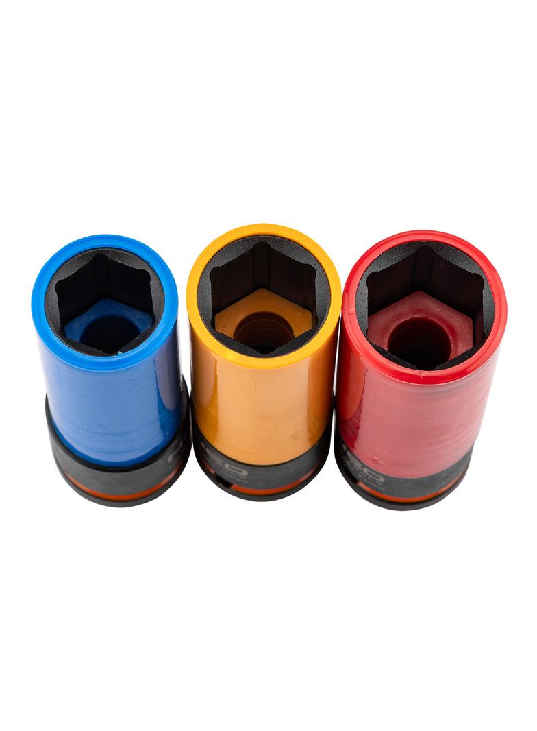 Nasadki do felg aluminiowych - zestaw 3 szt. (17 mm, 19 mm, 21 mm), Cr-Mo