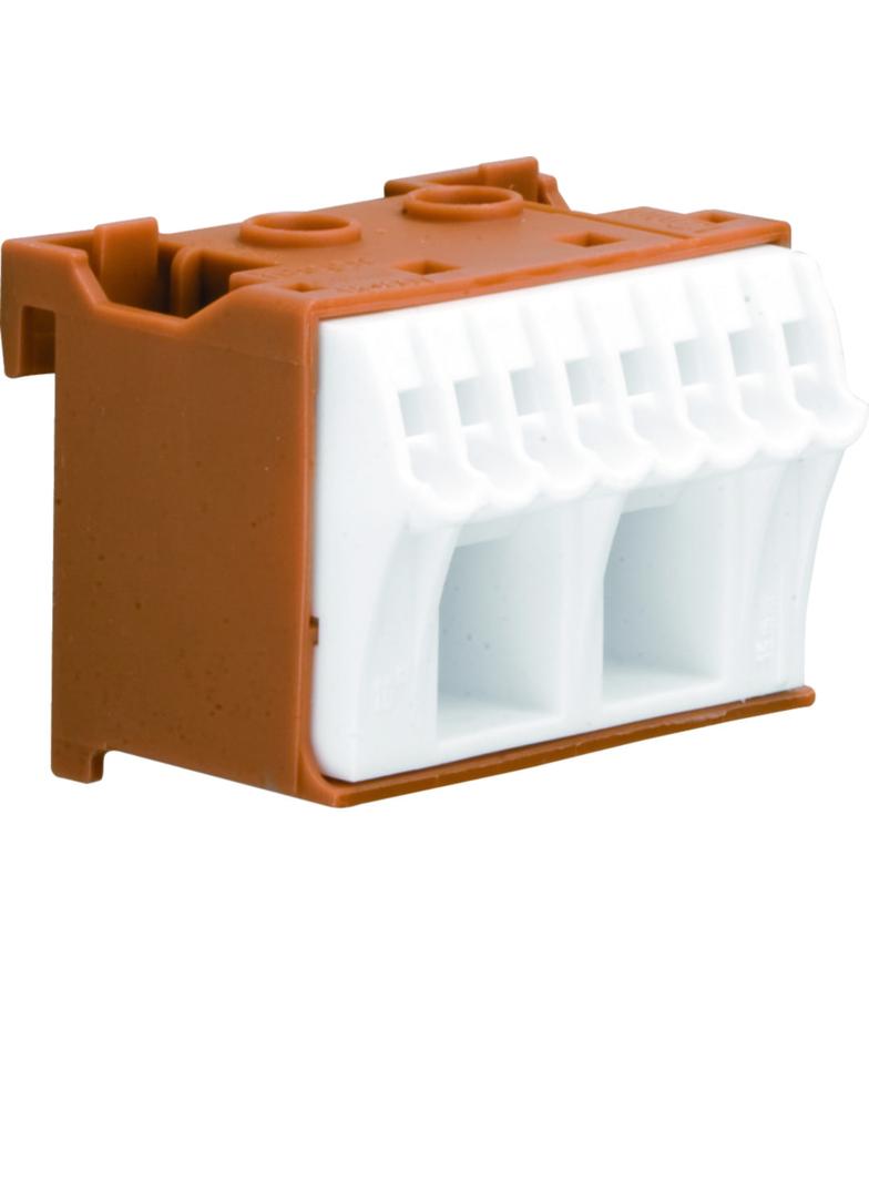 QuickConnect Blok samozacisków fazowy brązowy 2x16+8x4mm2 szer. 45mm KN10P HAGER