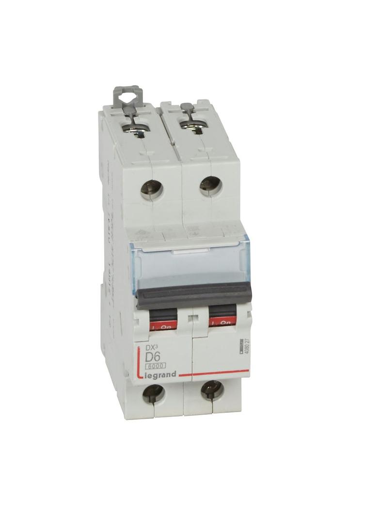 WYŁĄCZNIK NADPRĄDOWY S 302 2P D 6A 6000A SERII DX3, Legrand