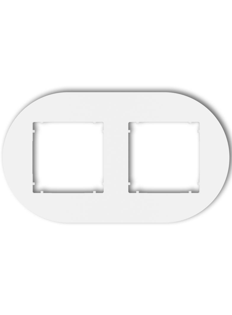 MINI Ramka uniwersalna podwójna okrągła z tworzywa biały mat