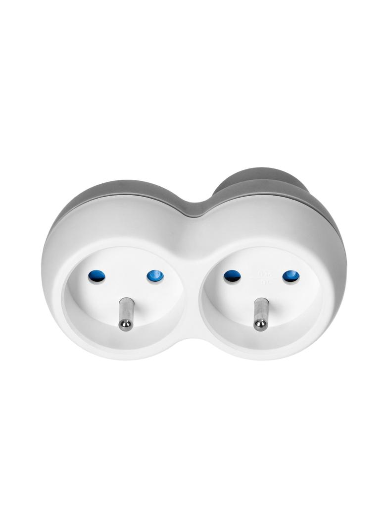 Rozgałęźnik 2x2P+Z biało-szary OR-AE-13238 ORNO