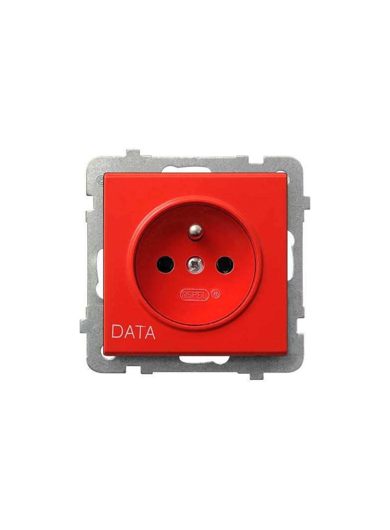 SONATA Gniazdo pojedyncze z uziemieniem DATA - kolor biały