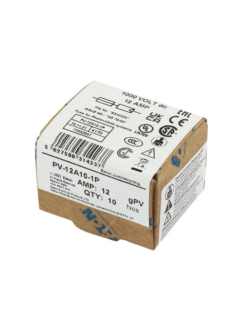 PV-12A10-1P Wkładka PV cylindryczna 12A 1000V DC PCB-1 10x38MM PV-12A10-1P EATON
