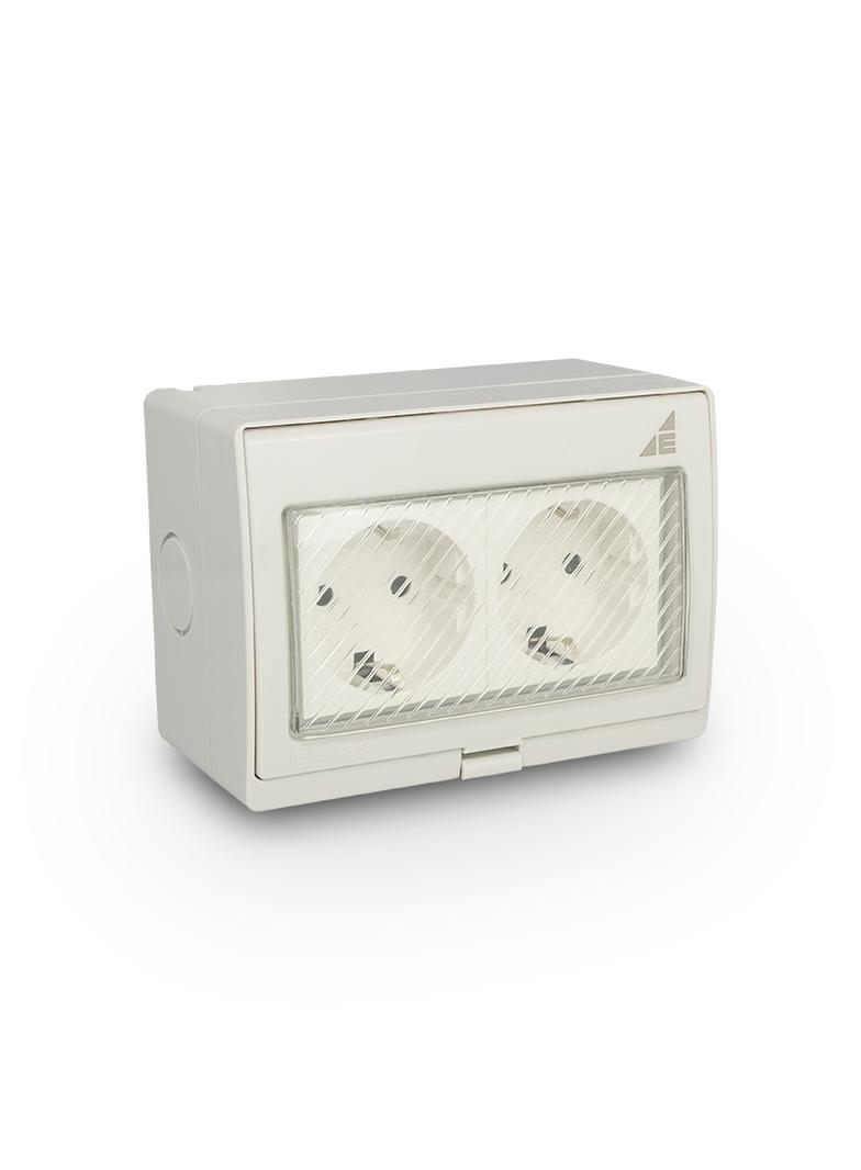 Gniazdo podwójne Schuko natynkowe G2SN IP55 /AQUA55/ OPATÓWEK