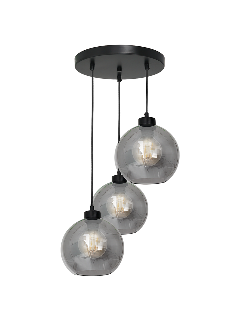 Milagro lampa wisząca Sofia Smoked 3xE27 czarna MLP6583