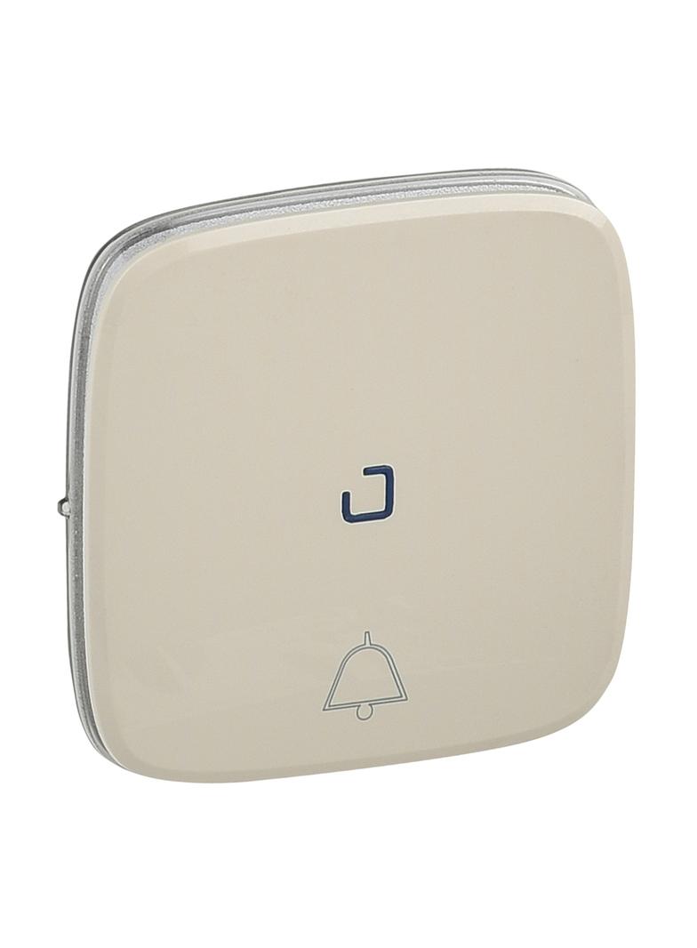 VALENA ALLURE - KLAWISZ KREMOWY PRZYCISKU PRZEŁĄCZNIKANEGO NO/NC Z SYMBOLEM DZWONKA Z PODŚWIETLENIEM