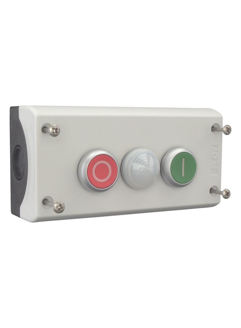 M22-I3-M2 Kaseta sterownicza 3-otworowa START/STOP/lampka biała 2Z 2R szara IP67 216533 EATON