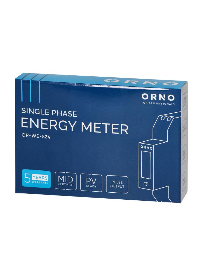 1-fazowy licznik energii elektrycznej dwukierunkowy 100A MID 1 moduł DIN TH-35mm OR-WE-524 ORNO