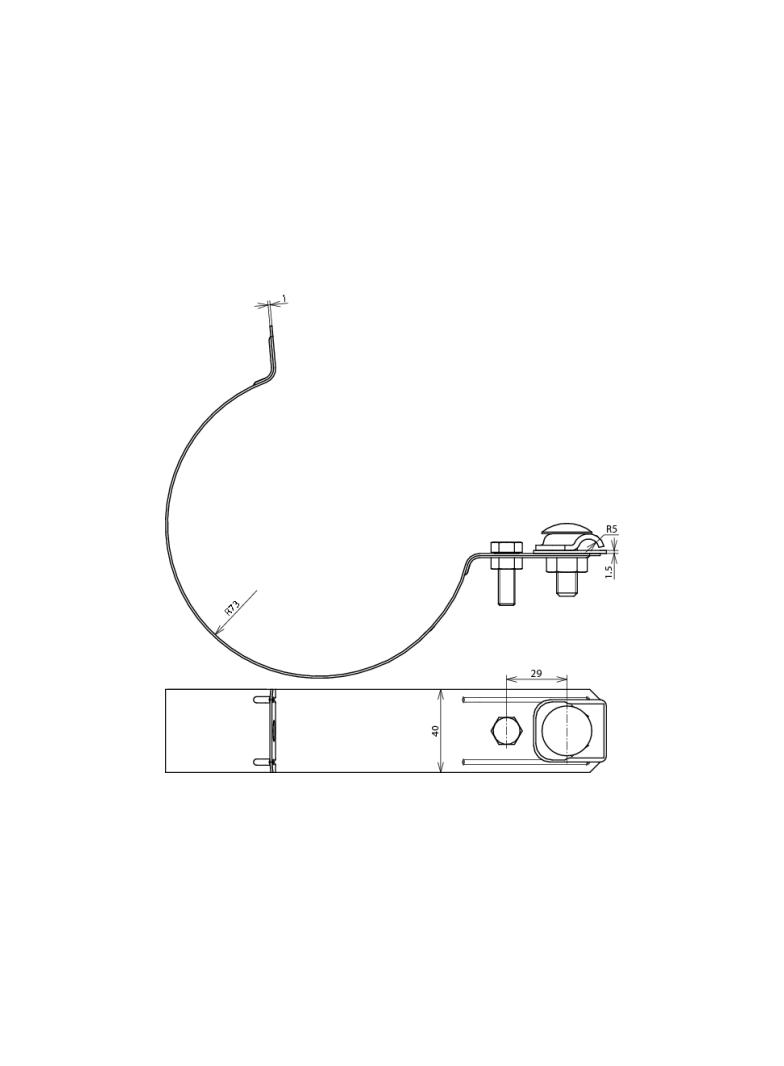 Obejma bimetaliczna do rur spustowych 100 mm, Cu-St/tZn