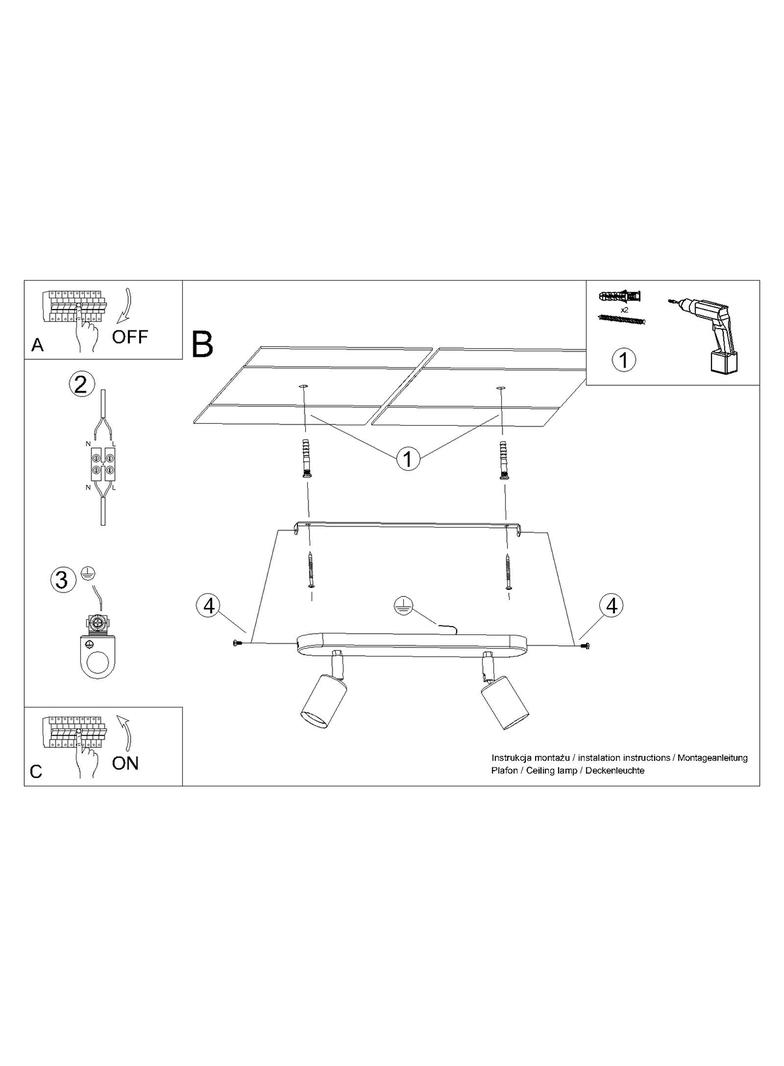 Sollux Plafon FORNES 2 czarny SL.1121