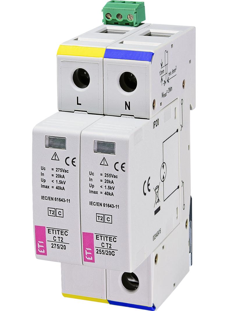 Ogranicznik przepięć T2 (C) TEC C T2 275/20 1+1 RC 002440402 ETI